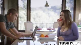 Natasha Niis gets fucked by her husband right after breakfast