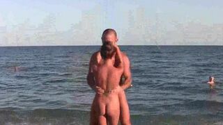 Beach naked gymnastics with a beautiful and sexy girl