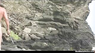 Amateur video of a nudist beach, where nature has no secrets