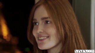 The guy carefully licked the redhead's wet pussy before getting fucked