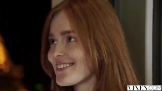 The guy carefully licked the redhead's wet pussy before getting fucked