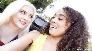 Two young girls shared a quarterback's big cock