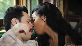 A girl is having sex with a black hitman in a passionate scene