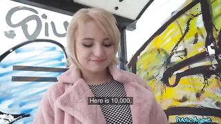 Blonde student agreed to sex for money in the basement