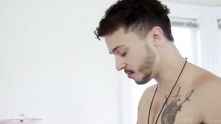 A man has sex with his wife at their home