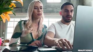 The guy's wife is cheating on him on the couch