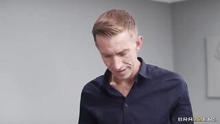 The guy pushed his cock to the girl in her panties