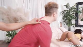 Three friends are having fun in their room together