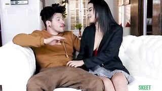The girl next door has a big cock to ride