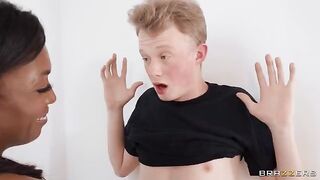 A prank ended up in a great sex on the bed with three
