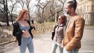 Sex in the middle of two juicy redheads is always a good idea