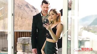 A cheating housewife Veronica Leal gets fucked by a pool guy in a steamy scene