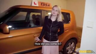 Big cock for big tits of sexy blondie in the car