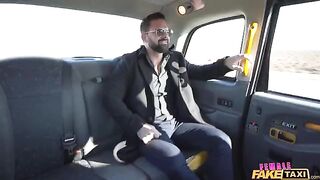 A wanted hole is being caressed in the car