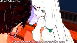 Spider Demon (Mother) fucks with Tanjiro Kamado in uncensored hentai