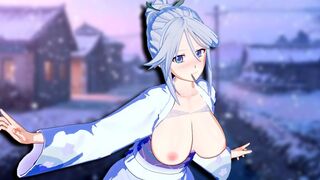 Hentai with beautiful 3D girl Tsurara Shirayuki to make love