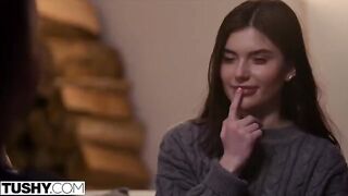 Two gorgeous girlfriends, Talia and Stefany, are having fun with a friend in an anal threesome