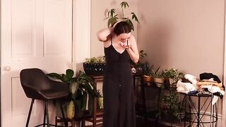 New clothes try-on session with cute outfits