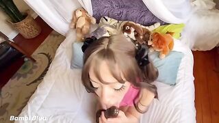 Noisy wet pussy fart with teen brunette Bambi Bluu