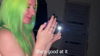 A hot bet was made on a blowjob at the party, and the girl lost
