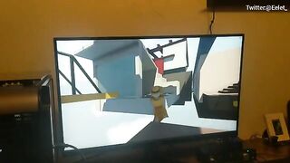 A cute girl has a blowjob challenge with her boyfriend while gaming