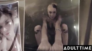 Gabbie Carter shares her big tits with her husband and friend