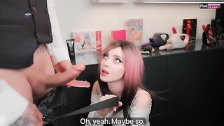 Help the cute girl choose a new sex toy in the shop