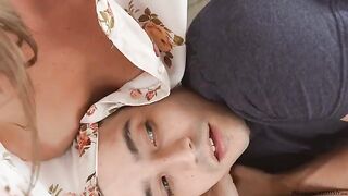 The guy gently interacts with her hole using his tongue and fingers