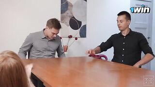 The hot secretary is getting fucked in the office