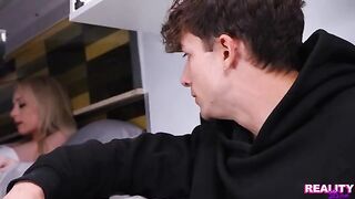 A cute girl has sex with her brother in the car, it’s a usual thing for them