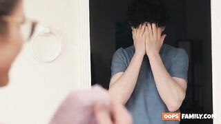 A hot stepson once again fucked his mother in her pussy
