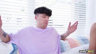 A sexy girl has sex with two guys because she loves them both