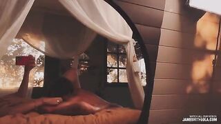 The reflection in the mirror says he's good