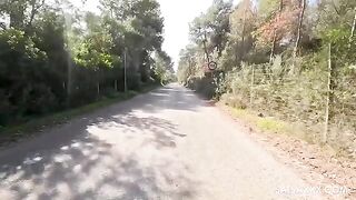 An Amazon woman saddled a guy’s cock in a sexy outfit on nature