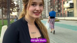 The guy shows his cock to the girl and offers her sex