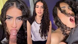 The cute Latina passionately has sex and swallows the cum