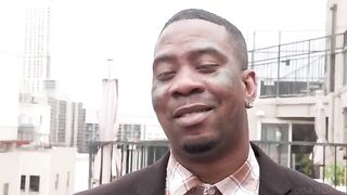 The balcony is a great place for sex, especially with ebony beauties