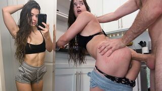 Abbie Maley gets her asshole gapped by James Deen in intense anal scene