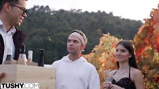 Stunning Stefany gets her tight pussy stuffed with cum on holiday