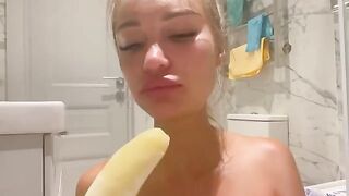 Monika Fox tried anal with a banana, it was a new thing for her