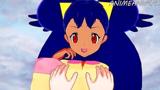 Iris, the Pokémon trainer, gets her pussy pounded in an intense hentai scene
