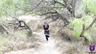 Sweaty workout and sex on the trail with a stunning MILF