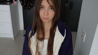 Beautiful slim girl cheerfully fucks with a nice boy
