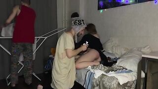 Two guys fucked a girl with great pleasure, a real sexy babe
