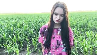 A hot chick is getting fucked in the cornfield, just like in the fantasies