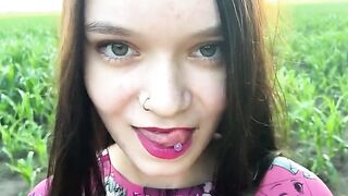 A hot chick is getting fucked in the cornfield, just like in the fantasies