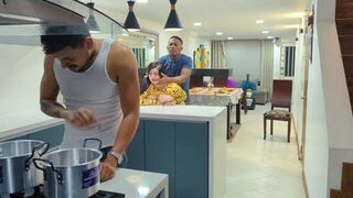Fella fucked appetizing girl before dinner in the kitchen