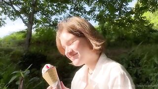 Don't lick the ice cream, my 18-year-old nympho girlfriend sucks my dick instead