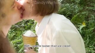 Don't lick the ice cream, my 18-year-old nympho girlfriend sucks my dick instead