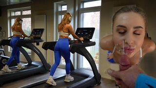 Getting protein in the gym is as easy as pie for a fit girl